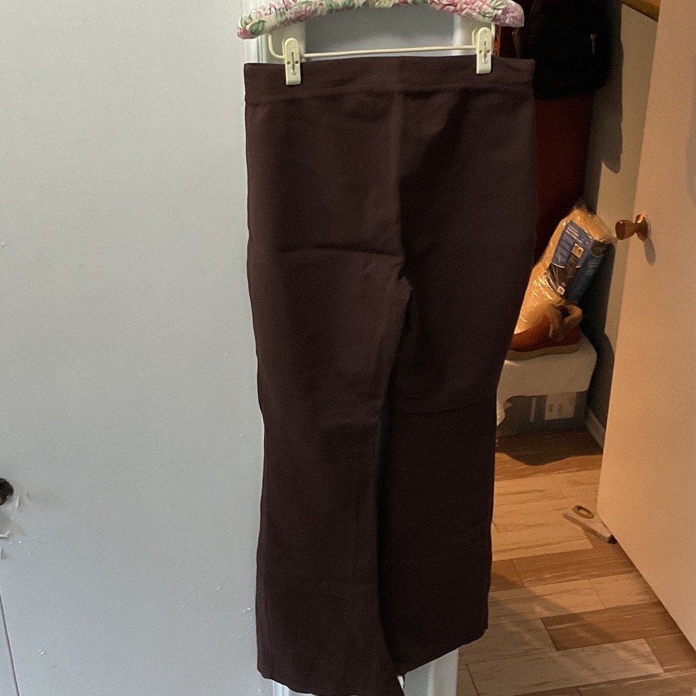 P418. TEN by Babaton Chocolate Flared Pants |L - Picture 3 of 5